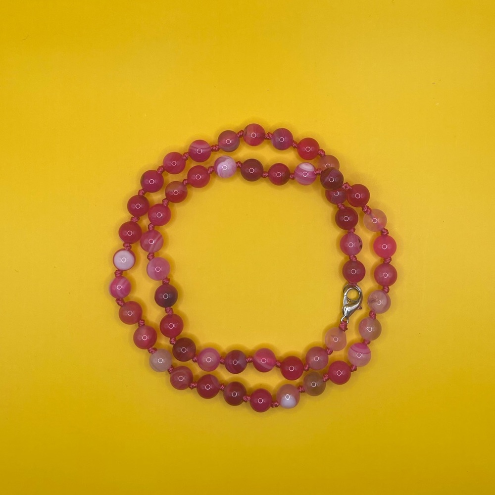 Pink agate necklace